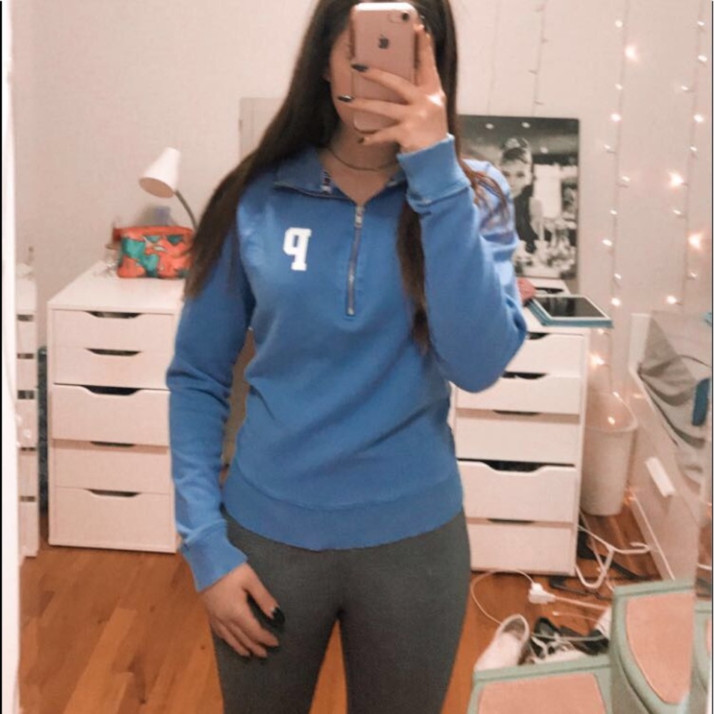 vs pink purple quarter zip